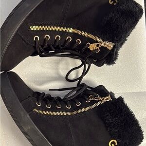 GBG Los Angeles Black and Gold High-Top Sneakers